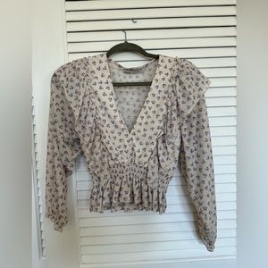 Pull & Bear Floral long sleeve Blouse XS